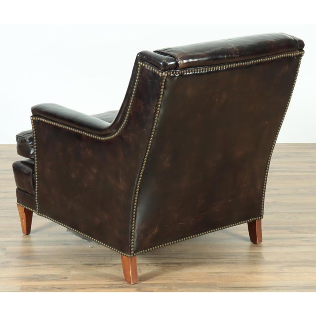 1960s A Pair of Very Rare Vintage Henredon Leather Club Chairs (Circa 1960) For Sale - Image 5 of 8