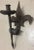 19th Century French Forged Iron Fleur De Lis Torchère Sconces - a Pair For Sale - Image 4 of 8