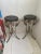 1990s 1990s Pair of Silver Iron and Marble Pedestal Tables For Sale - Image 5 of 8
