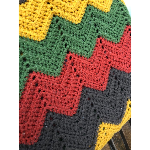 VIntage Hand Crafted Blanket Throw Colors For Sale - Image 4 of 5