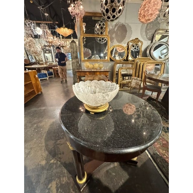 Wood Vintage French Rock Crystal Bowl on Giltwood Stand For Sale - Image 7 of 7
