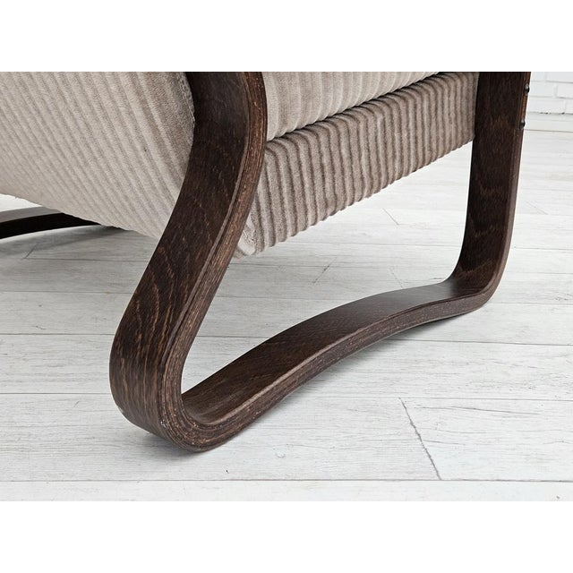 Danish Lounge Chair in Corduroy, 1970s For Sale - Image 13 of 18