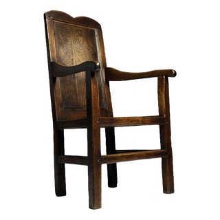 Antique English Chair in Oak, 1650 For Sale