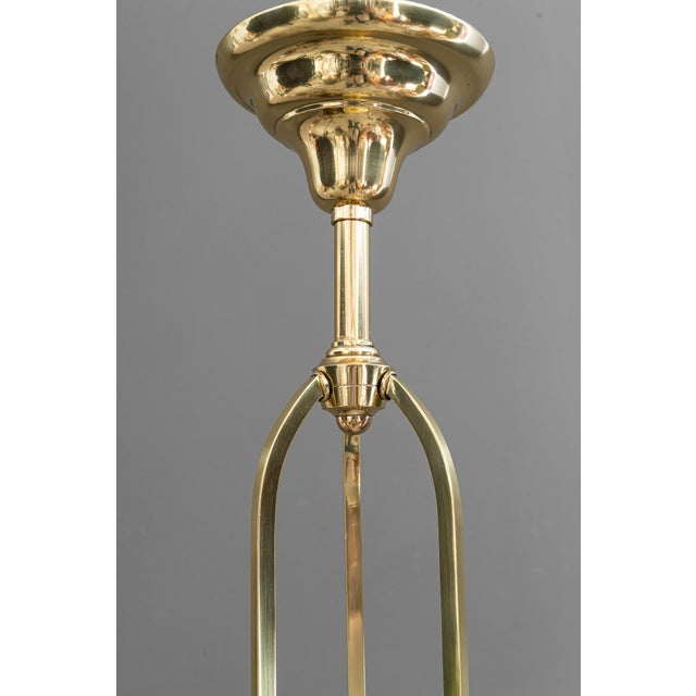 Jugendstil Chandelier with Painted Opaline Glass Shades, Vienna, 1908 For Sale - Image 14 of 18