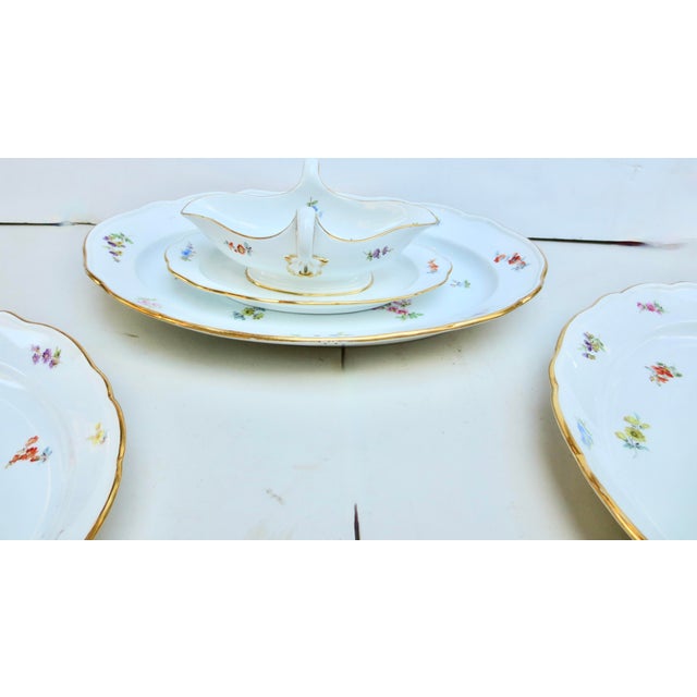 Mid 20th Century Meissen Serving Trays and Sauce Boat- Set of 4 Pieces For Sale In New York - Image 6 of 6