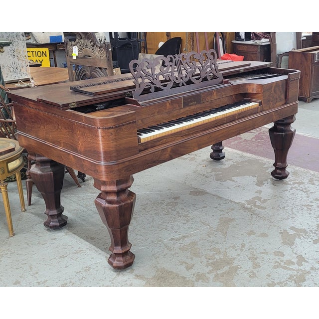Circa 1860 Solid Rosewood Large Square Piano For Sale - Image 11 of 17