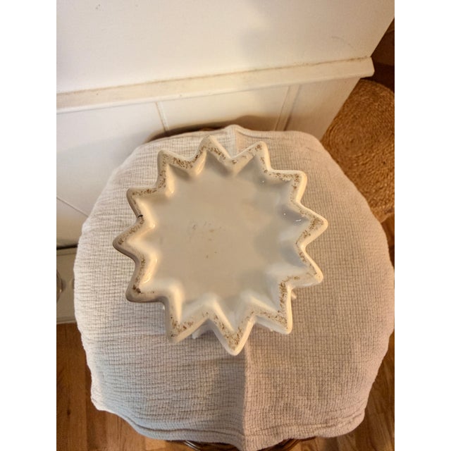 Geometric ceramic vase. 10" tall, 6.75"w at the top, 3.5"w at bottom.