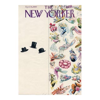 1947 Vintage New Yorker Magazine Cover, April 5, Constantin Alajalov Cover Art, Easter Parade For Sale