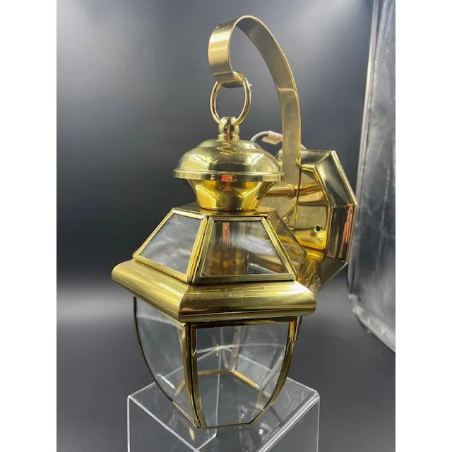 Late 20th Century Late 20th Century Outdoor Brass Light Fixture For Sale - Image 5 of 12