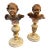 19th Century Two Louis Philippe Sicilian Wood Angels on Lacquered Wood Bases- Set of 2 For Sale