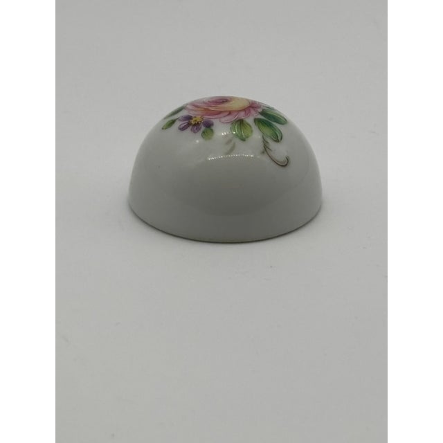 Limoges France Antique Porcelain Inkwell, Hand Painted Floral For Sale - Image 11 of 18