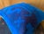 1980s Electric Blue Vintage Turkish Rug Pillow 18x18 For Sale - Image 5 of 13