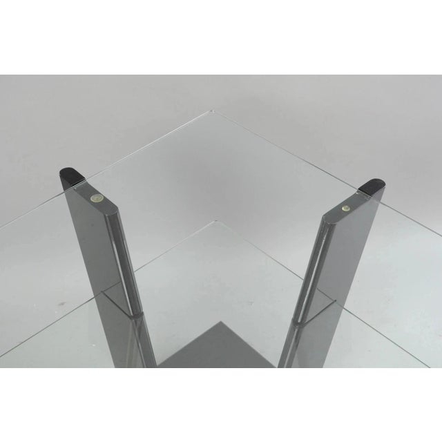 Late 20th Century Black Lacquer & Glass 3 Tier Space Age End Tables - A Pair For Sale In Philadelphia - Image 6 of 11