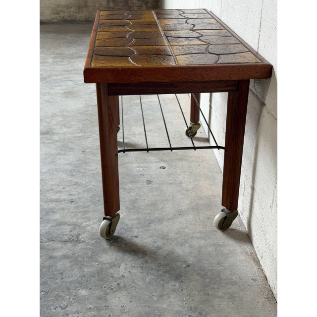 Teak Tile Coffee Table With Lower Shelf Danish Mid-Century Modern 1960s For Sale - Image 10 of 10