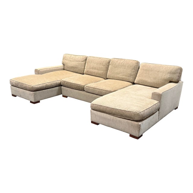 Restoration Hardware Double Chaise Lounge Sectional For Sale