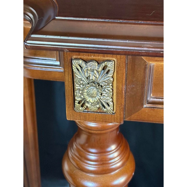 Late 20th Century The Executive’s Alcove: Neoclassical Writing Console & Medallion Armchair Suite — 3 Pieces For Sale - Image 12 of 14