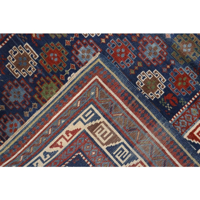 Blue Blue Antique Caucasian Kuba Rug - 3'5" x 5' For Sale - Image 8 of 18