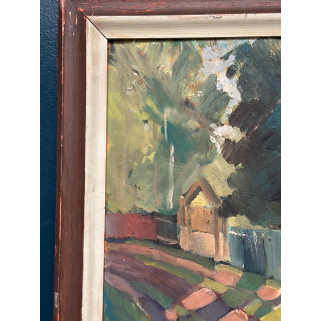 Bajo, Landscape with Fence, 1960s, Oil Painting on Panel, Framed For Sale - Image 13 of 16