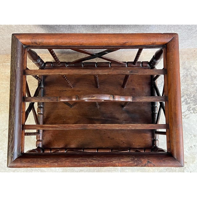 Early 20th Century English Canterbury Wooden Magazine Rack For Sale - Image 11 of 12