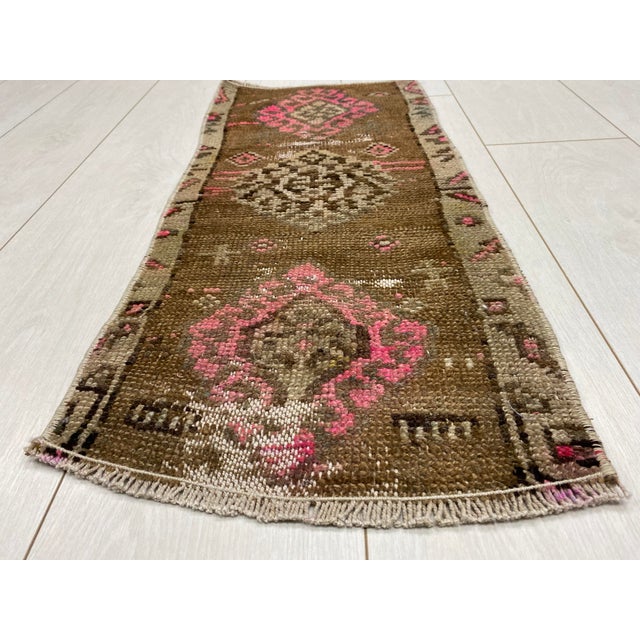 Oushak Vintage Small Rug For Sale - Image 4 of 5