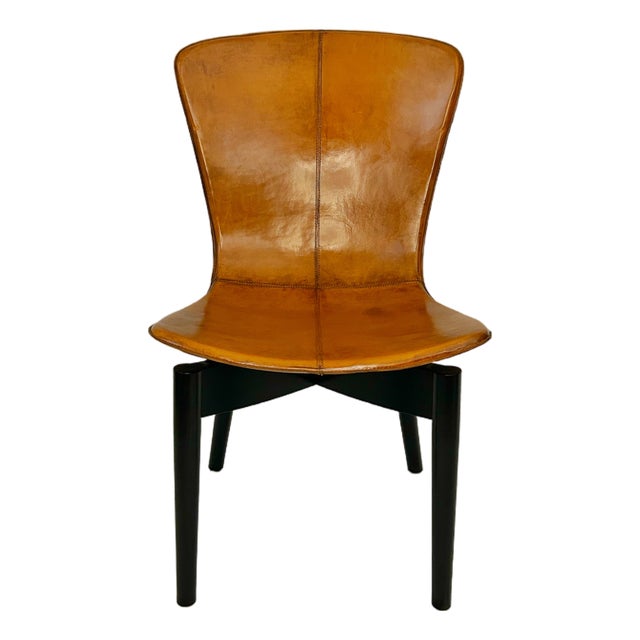 Shell Chair in Saddle Leather and Oak by Michael W. Dreeben for Mater, 2010s For Sale
