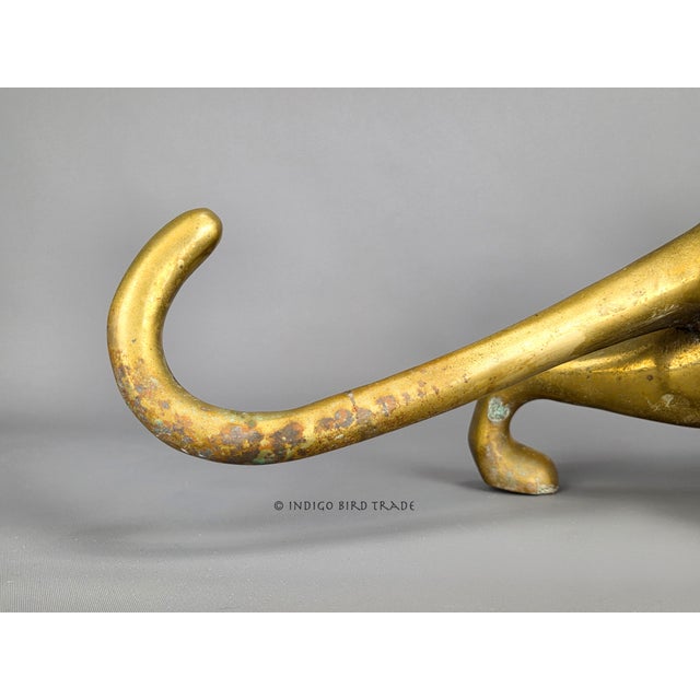 Brass Large Art Deco Solid Brass Tiger Panther Sculpture For Sale - Image 8 of 8