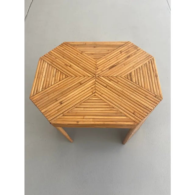 Vintage Split Reed Side Table For Sale - Image 4 of 8