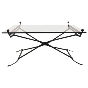 Wrought Iron Glass Top Coffee Table in the Gothic Style