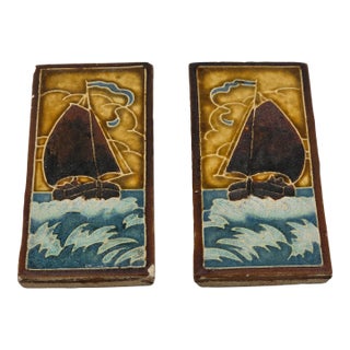 Rare, Antique Royal Delft Hand-Painted Cloisonne Tiles For Sale