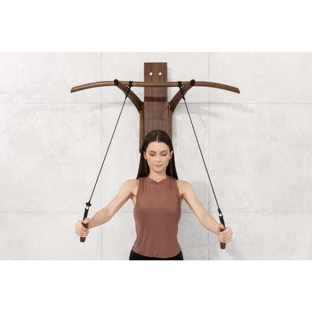 Prime Walnut Bow Pull-Up and Dip Station by Eternal Creek For Sale - Image 11 of 16