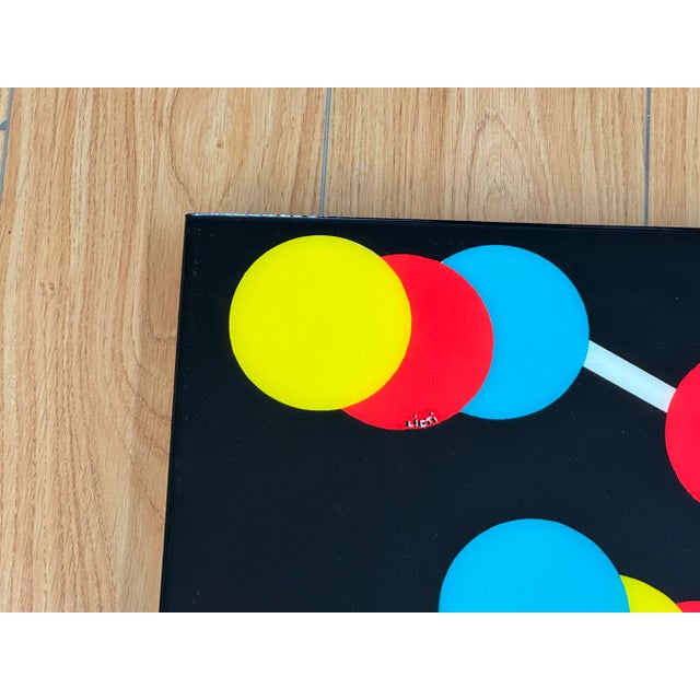 Vibrant mixed media painting by San Francisco artist Bret Vanhorn aka Lioti (Leave It or Take It) Enamel/resin on wood...