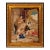 Antique Petite Needlepoint Giltwood Framed Picture With Cats For Sale