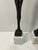 Vintage Pair of Iron Giacometti Inspired Figures on Marble For Sale - Image 4 of 7