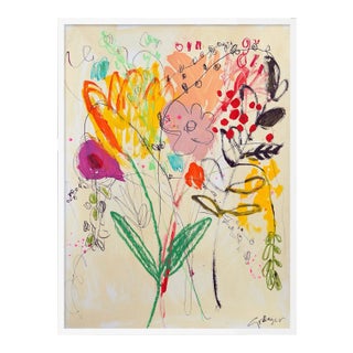 Flowers for Her by Lesley Grainger in White Frame, XS Art Print For Sale