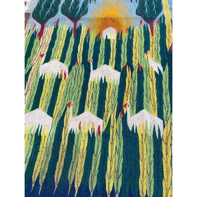 Very beautiful mid century Egyptian tapestry from Wissa Wassef school, with beautiful native design and beautiful colors,...