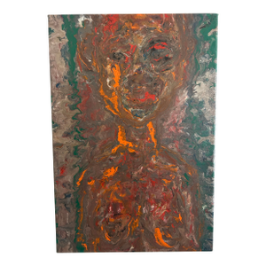 Original Abstract Oil Painting Entitled ‘Clay Figure’ by Listed Latina Artist Maritza Ranero