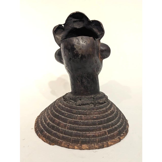 Late 19th Century Beninese Bronze & Rope Bust Sculpture For Sale - Image 5 of 8