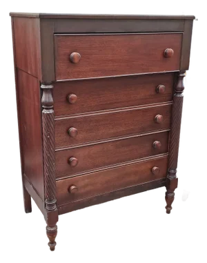 Late 19th Century American Empire Mahogany and Walnut Chest of Drawers