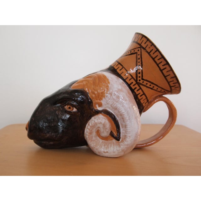 Original Roberto Lugo Rhyton Ram Head Cup Vessel Vase Goblet Chalice, Contemporary Modern Studio Pottery Ceramic Art Sculpture For Sale - Image 4 of 7