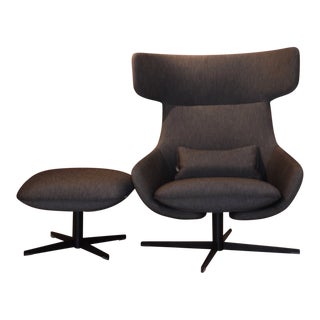 Artifort Kalm Swivel Armchair & Ottoman For Sale