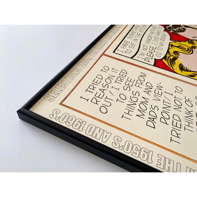 1980s Roy Lichtenstein Vintage 1985 Lithograph Print Framed Large Pop Art Exhibition Poster " Eddie Diptych " 1962 For Sale - Image 5 of 15