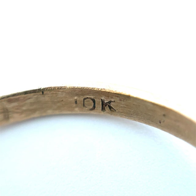 Early 21st Century 10k Yellow Gold Dome Shape Oval Turquoise Ring, Size 5 For Sale - Image 5 of 5