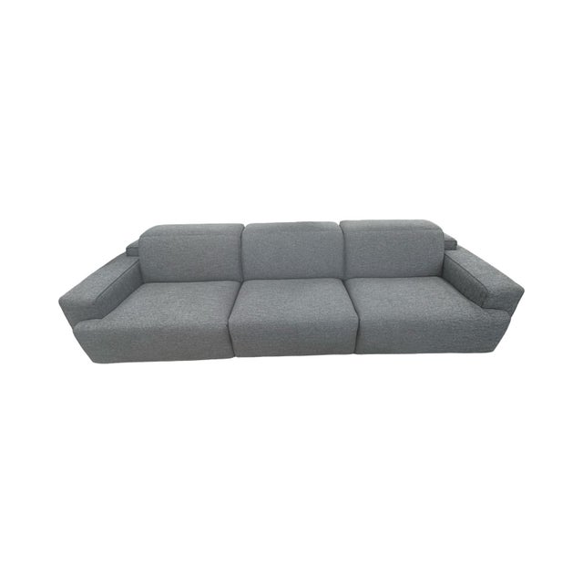 Contemporary Pristine Contemporary Grey Natuzzi Sofa For Sale - Image 3 of 12