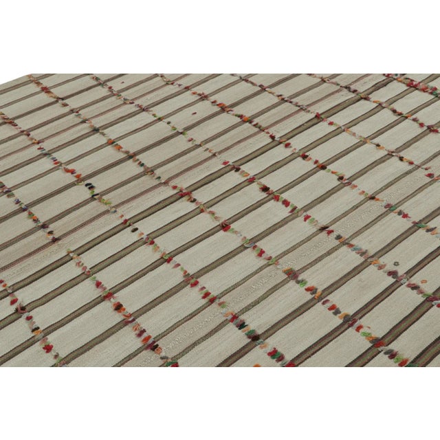 Rug & Kilim 1950s Vintage Afghani Tribal Kilim Textural Rug With Stripes For Sale - Image 4 of 7