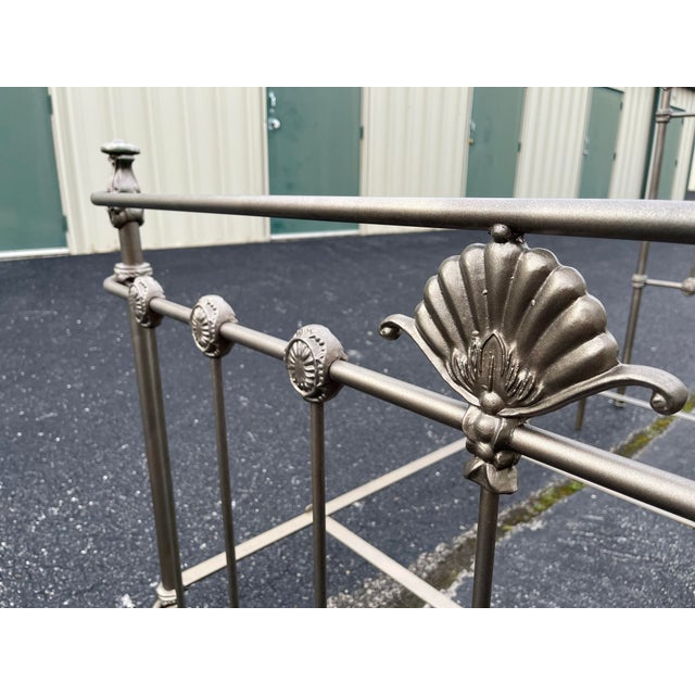 Metal Victorian Brass Queen Bed Frame For Sale - Image 7 of 12