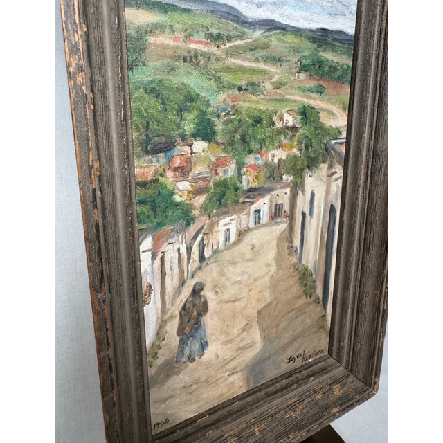 1960's Vintage Rustic European Post Impressionist Still Life Original Framed Oil Painting on Canvas For Sale - Image 11 of 12