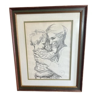 1930s Kathe Kollwitz “Mother and Child” Litho, Framed For Sale