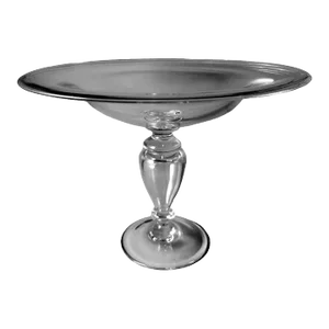 1980s Art Deco Italian Crystal Table Centerpiece Completely Smooth
