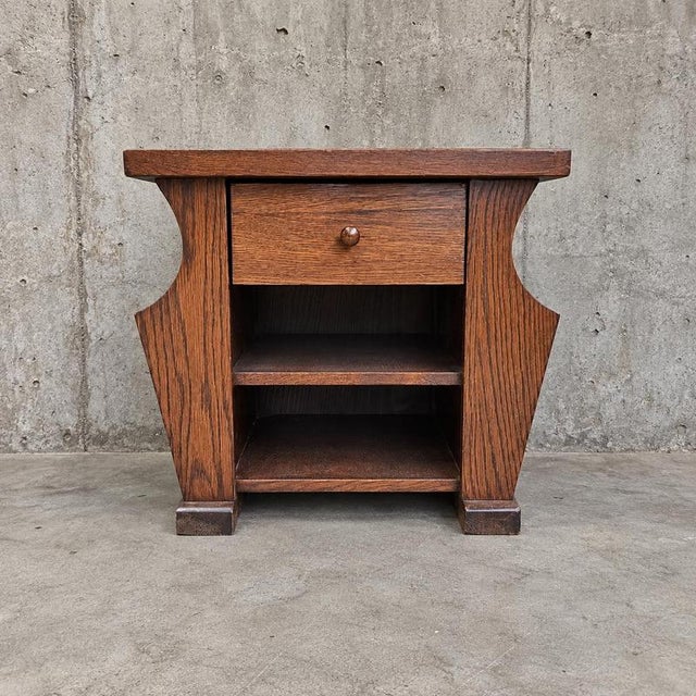 Vintage Brown Nightstands in Oak, Set of 2 For Sale - Image 10 of 15