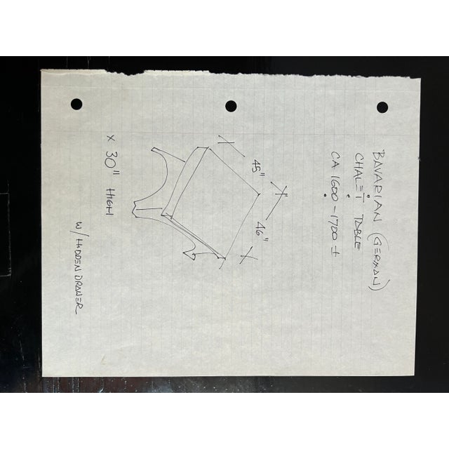 Museum Quality 1600’s Alpine Chalet Table Bavarian Medieval Table Reinforced Sliding Top Amazing Offer Now For Sale In Saint Louis - Image 6 of 12